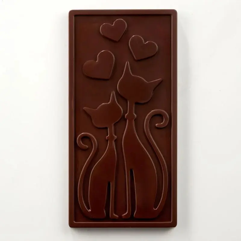 Pavoni Italia Professional Polycarbonate Minou Chocolate Tablet Mold - 154 mm x 77 mm h x 9 mm - 100 gr - 3 cavity