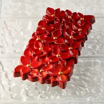 Pavoni Italia Professional Polycarbonate Bouquet Chocolate Tablet Mold - 154 mm x 77 mm h x 11 mm - 100 gr - 3 cavity