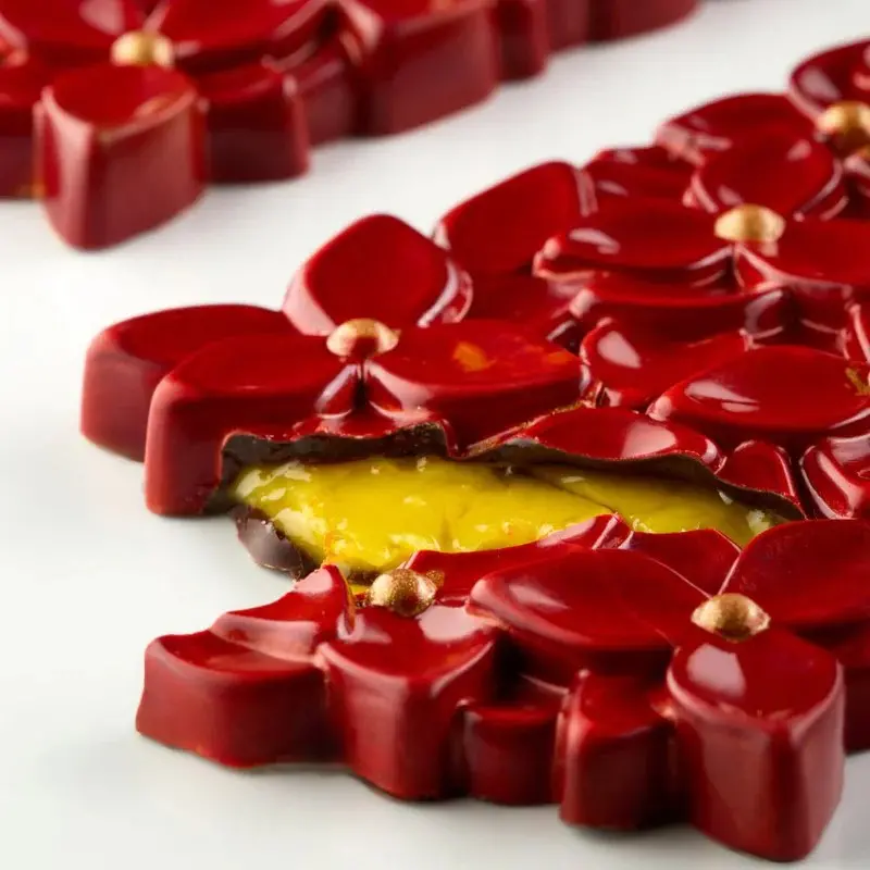 Pavoni Italia Professional Polycarbonate Bouquet Chocolate Tablet Mold - 154 mm x 77 mm h x 11 mm - 100 gr - 3 cavity Pavoni Italia Professional Polycarbonate Bouquet Chocolate Tablet Mold - 154 mm x 77 mm h x 11 mm - 100 gr - 3 cavity