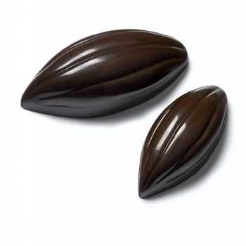 Cacao Barry MLD-090524-M00 Polycarbonate Chocolate Mold Cocoa Pod - 11g - 24 Cavity Traditional Molds