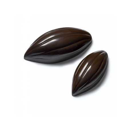 Cacao Barry MLD-090524-M00 Polycarbonate Chocolate Mold Cocoa Pod - 11g - 24 Cavity Traditional Molds