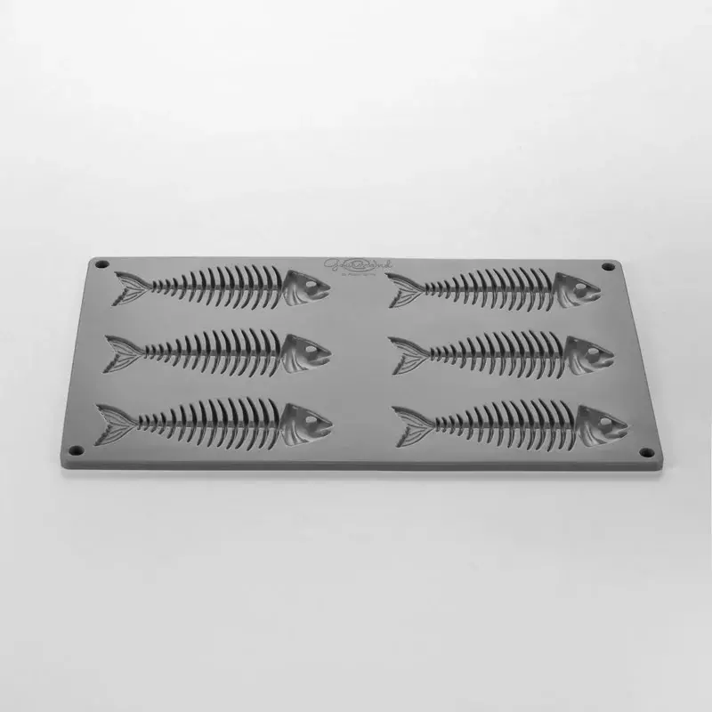 Pavoni Italia Fishbone Decoration Silicone Mold by Paolo Griffa - 120 mm x 42 mm x h 4 mm - 6 cavity