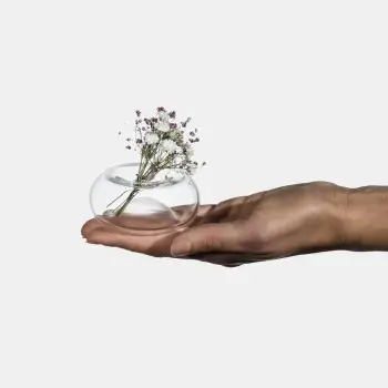 Designer Cinino Tiny Reversible Flower Vase, Sandblasted - 100 x 100 x 100 mm - Set of 6