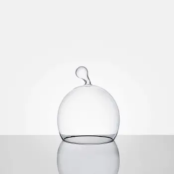 Designer Echoes Round Small Cloche With Smoker Hole - 150 x 150 x 320 mm