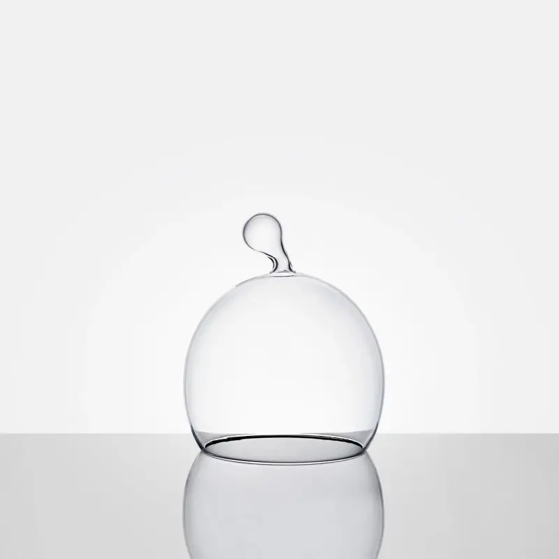 Designer Echoes Round Small Cloche With Smoker Hole - 150 x 150 x 320 mm