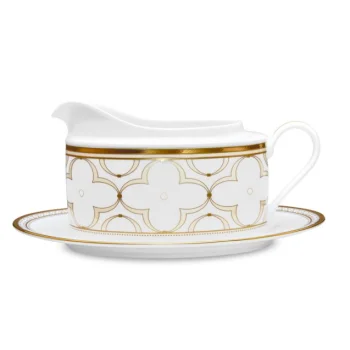 Noritake Trefolio Gold Collection Gravy Boat 620ml with Rd Handle