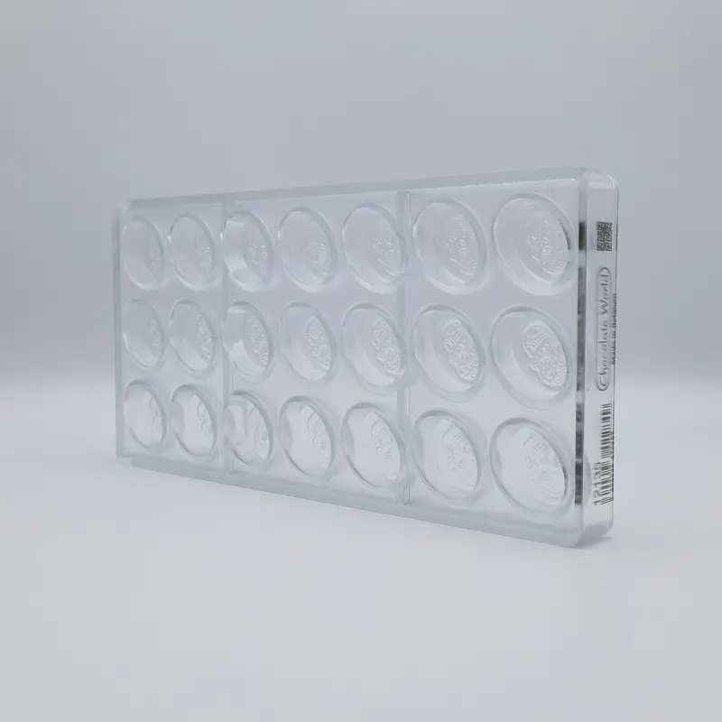 Polycarbonate Día de los Muertos Chocolate Mold - 107 mm x 40 mm x h 17 mm - 52gr - 6 cavity