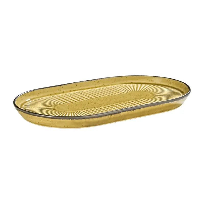 Porline Highlight Mustard Collection Sun Oval Platter 24 cm - Set of 12 Porline Highlight Mustard Collection Sun Oval Platter 24 cm - Set of 12