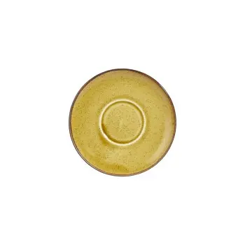 Porline Highlight Mustard Collection Saucer For 180 Cc Stackable Tea Cup 15 cm - Set of 24