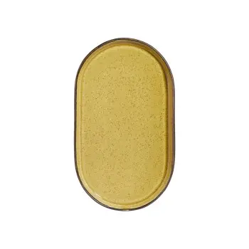 Porline Highlight Mustard Collection Oval Platter 28 cm - Set of 12