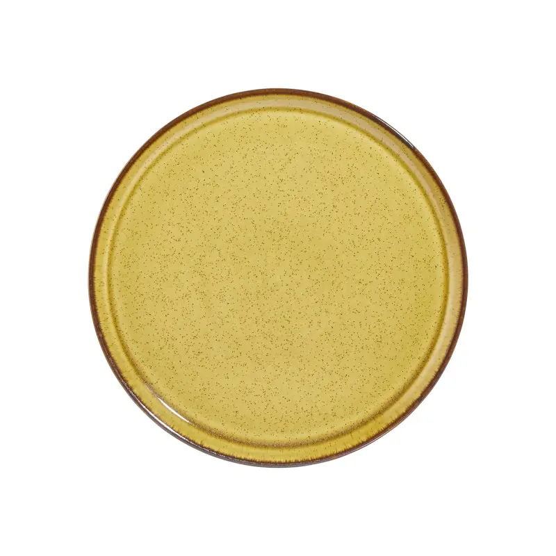 Porline Highlight Mustard Collection Flat Plate 24 cm - Set of 12