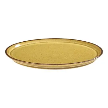 Porline Highlight Mustard Collection Flat Plate 28 cm - Set of 6