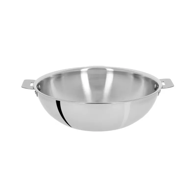 Cristel Stainless Steel 2 Side Handles Wok (3 Ply) Without Lid - 15" 8.50 qt Cristel Stainless Steel 2 Side Handles Wok (3 Ply) Without Lid - 15" 8.50 qt