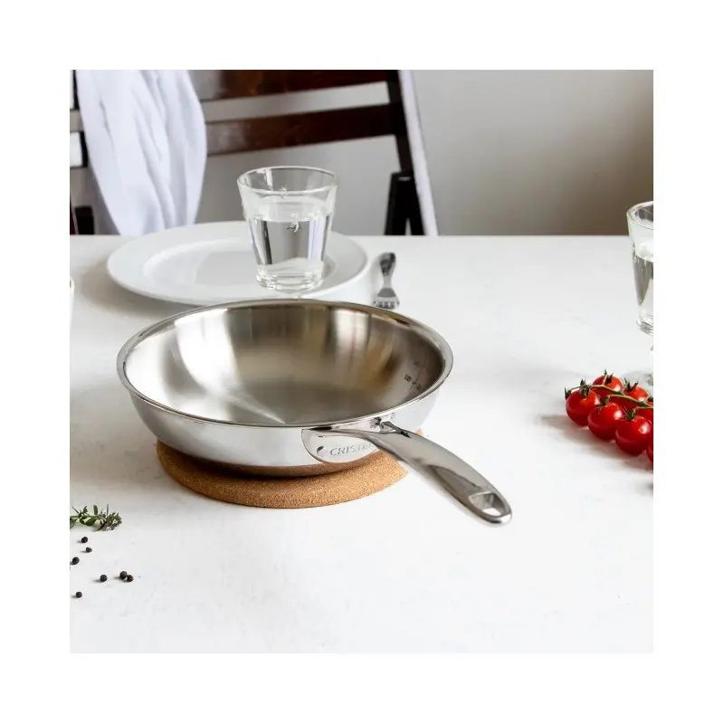 Cristel Stainless Steel 2-Side Handles Frying Pan (Ultraply®) - 8" Cristel Stainless Steel 2-Side Handles Frying Pan (Ultraply®) - 8"