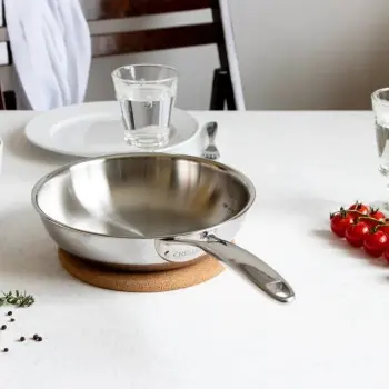 Cristel Stainless Steel 2-Side Handles Frying Pan (Ultraply®) - 9.5"