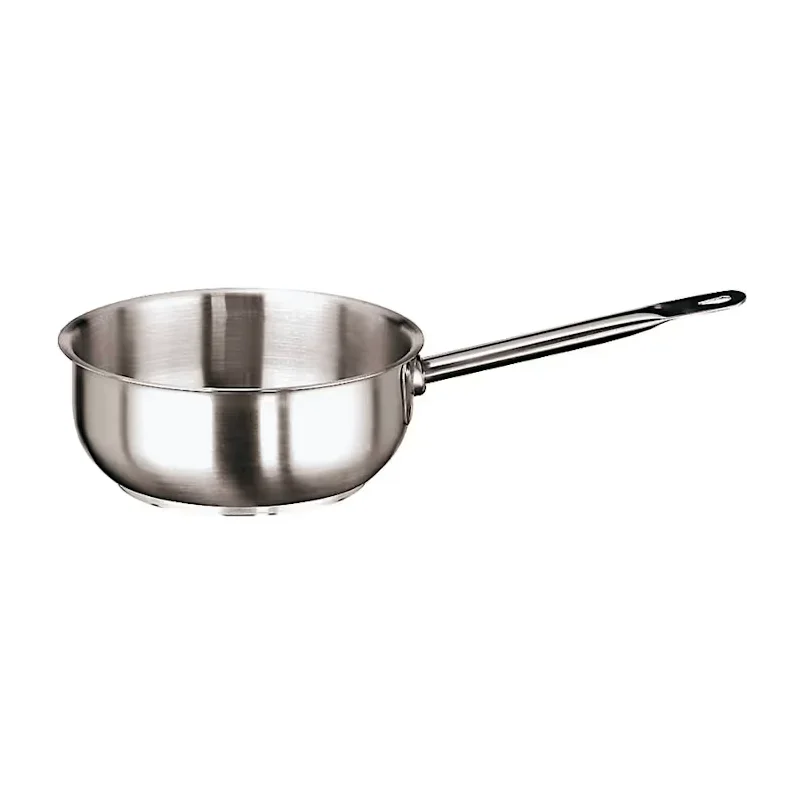 Paderno Grand Gourmet Stainless Steel Saucier Curved - 2 3/8 qts - D: 7 7/8" H: 3"