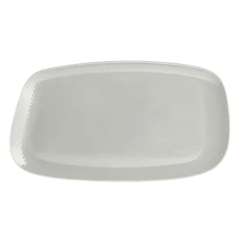 Folio Alpha Ceram Rectangle Platter 18 1/2 in x 10 1/2 in x 1 1/4 in Ac Buffet White - Set of 4
