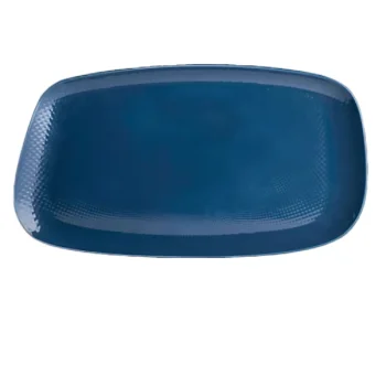 Folio Alpha Ceram Platter Rectangle 18 1/2 in x 10 1/2 in x 1 1/4 in Ac Sapphire Blue - Set of 4