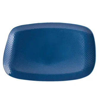 Folio Alpha Ceram Platter Rectangle 14 1/2 in x 9 1/2 in x 1 in Ac Sapphire Blue - Set of 4