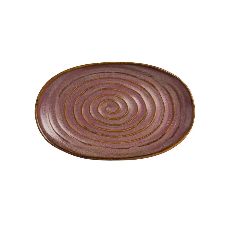 Folio Stoneware Oval Plate 9 in x 6 in Ocaso - Set of 12