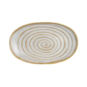 Folio Stoneware Oval Plate 11 in x 6 3/4 in Costa - Set of 12