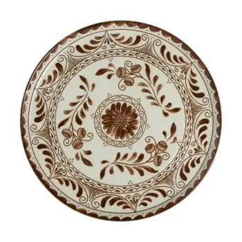 Anfora Plate Plana Coupe 7 1/2 in Talavera Motiva Brown - Set of 12