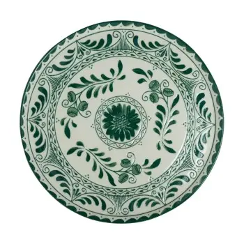 Anfora Plate Plana Coupe 7 1/2 in Talavera Motiva Green - Set of 12