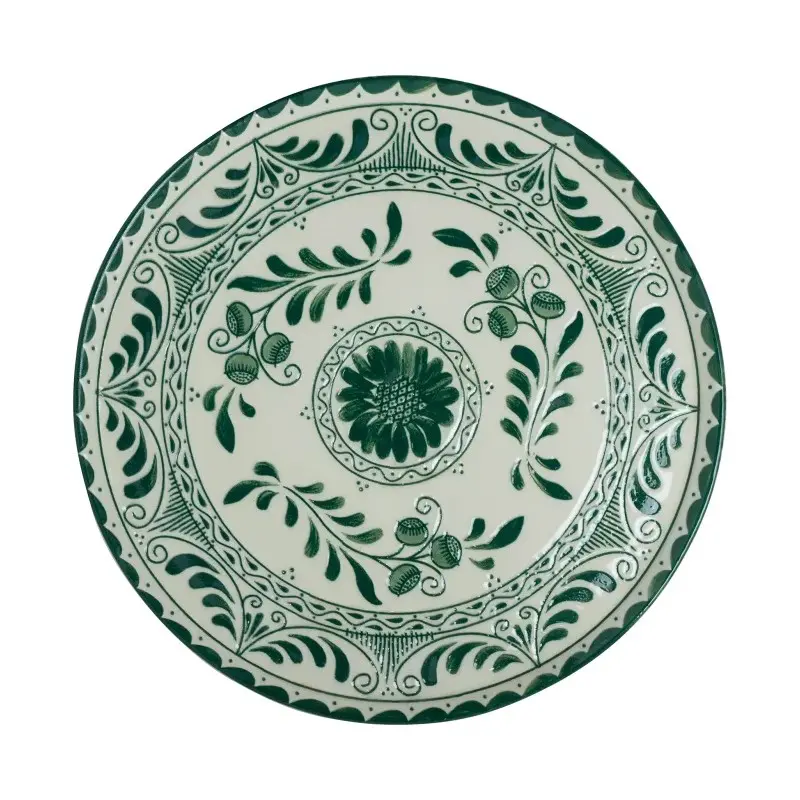 Anfora Plate Plana Coupe 7 1/2 in Talavera Motiva Green - Set of 12