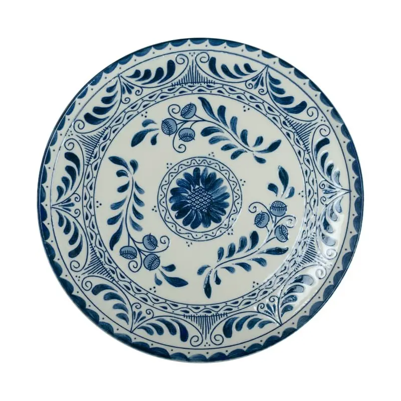 Anfora Plate Plana Coupe 7 1/2 in Talavera Motiva Blue - Set of 12