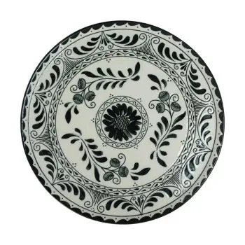 Anfora Plate Plana Coupe 13 in Talavera Motiva Black - Set of 6