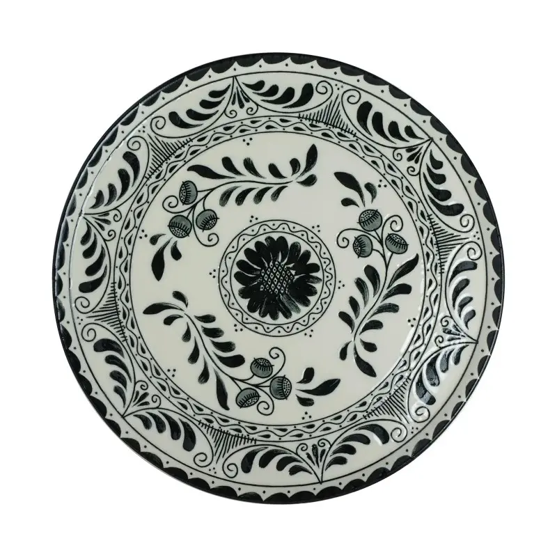 Anfora Plate Plana Coupe 5 3/4 in Talavera Motiva Black - Set of 24 Anfora Plate Plana Coupe 5 3/4 in Talavera Motiva Black - Set of 24