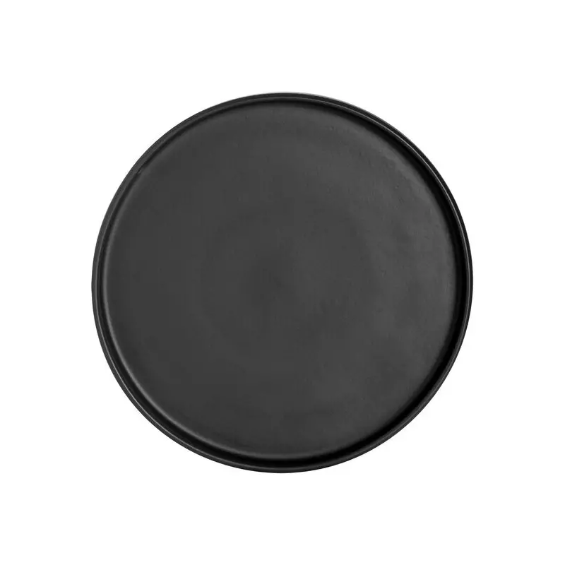 Anfora Round Stack Tray 10 5/8 in Crete Matte Black - Set of 12