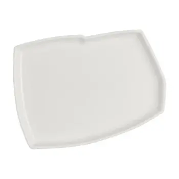 Rene Ozorio Fine China Geometric Tray 5 7/8 in x 4 1/4 in x 5/8 in White Album - Set of 12