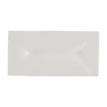 Rene Ozorio Fine China Rectangular Tray withindent 9 3/8 in x 4 5/8 in x 3/4 in White Album - Set of 12