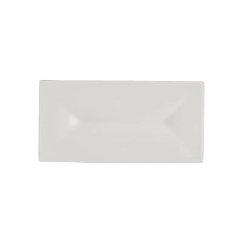Rene Ozorio Fine China Rectangular Tray withindent 9 3/8 in x 4 5/8 in x 3/4 in White Album - Set of 12 Rene Ozorio Fine China Rectangular Tray withindent 9 3/8 in x 4 5/8 in x 3/4 in White Album - Set of 12