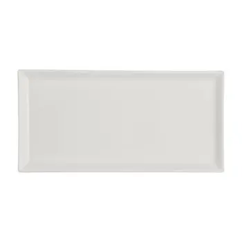 Rene Ozorio Fine China Rectangular Tray 9 3/8 in x 4 5/8 in x 3/4 in White Album - Set of 12