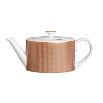 William Edwards 2 Cup Oval Teapot 9 1/4 in x 3 1/2 in (19 3/8 oz) Copper Mica And Grey Quanta - Set of 6