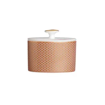 William Edwards Oval Sugar 4 in x 3 1/2 in (8 oz) Copper Mica And Grey Quanta - Set of 12