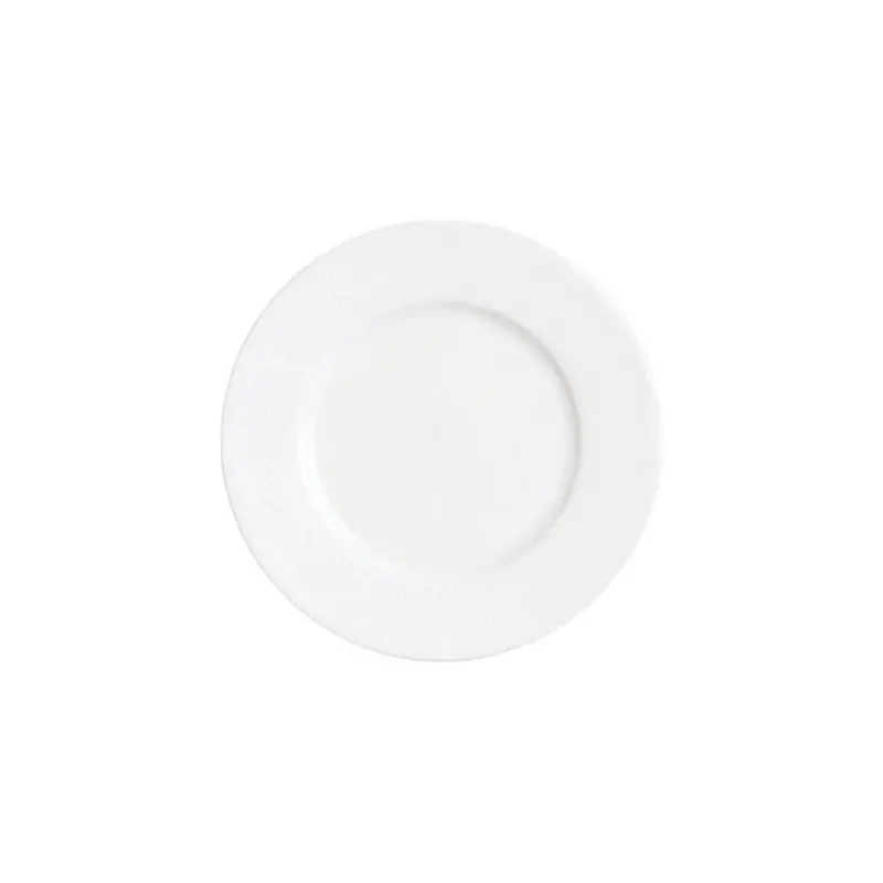 William Edwards Plate 8 3/4 in Raised White Quanta - Set of 12
