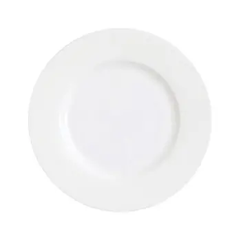 William Edwards Plate 10 3/4 in Raised White Quanta - Set of 12