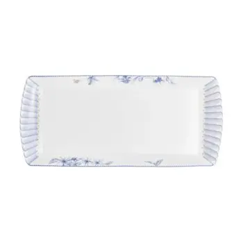 William Edwards L/S Rectangle Tray 13 3/8 in x 6 in Hive Blue - Set of 12