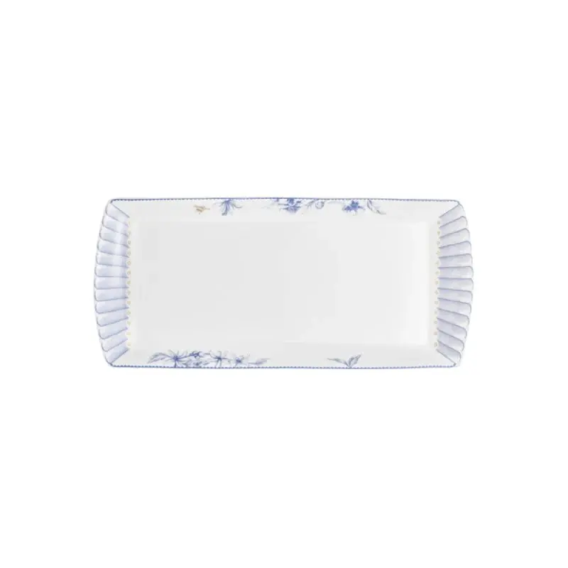William Edwards L/S Rectangle Tray 13 3/8 in x 6 in Hive Blue - Set of 12