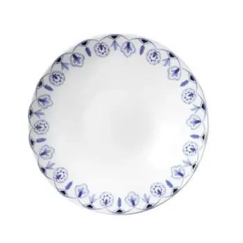 William Edwards Bowl Coupe 9 1/2 in (21 oz) Sultans Garden Blue - Set of 12