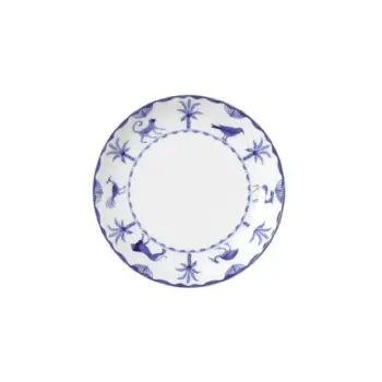 William Edwards Coupe Plate 6 1/2 in Sultans Garden Blue - Set of 12