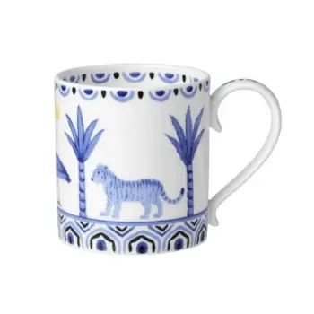 William Edwards Mug Coupe 5 in x 3 1/2 in (12 1/4 oz) Sultans Garden Blue - Set of 12