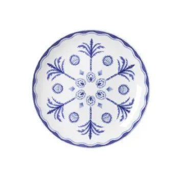 William Edwards Coupe Plate 8 1/4 in Sultans Gard Bl - Set of 12