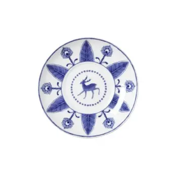 William Edwards Espresso Saucer Coupe 4 3/4 in (Fits And0112) Sultans Garden Blue - Set of 12