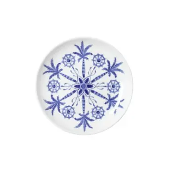 William Edwards Butter Dish Coupe 4 3/4 in Sultans Garden Blue - Set of 24