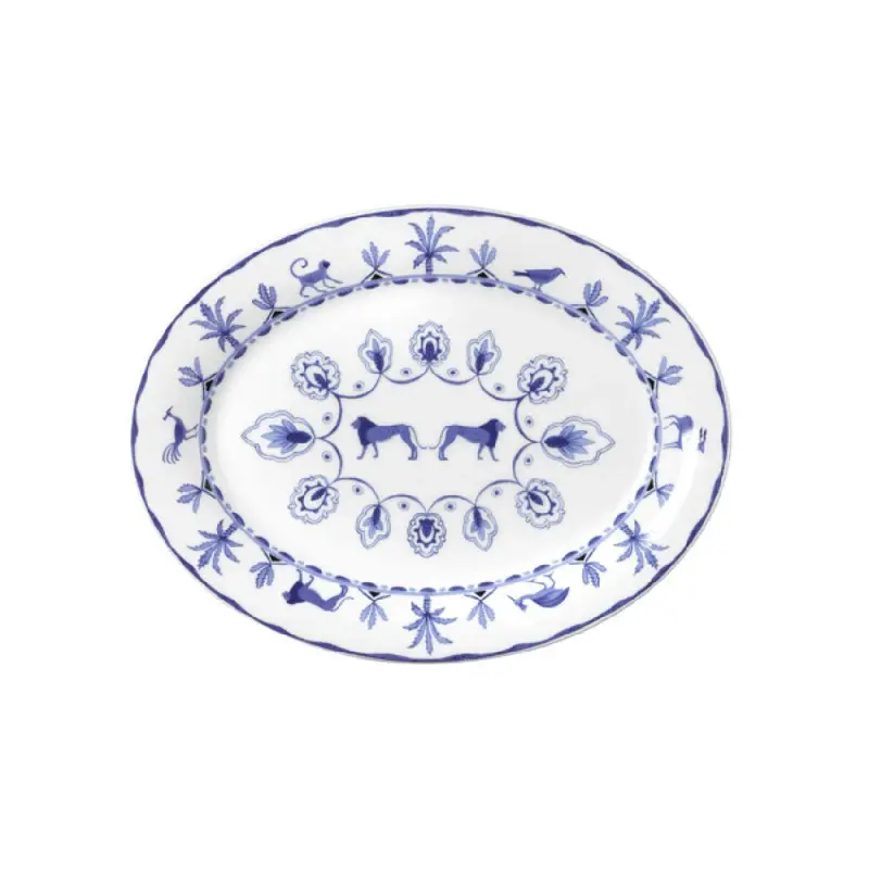 William Edwards Oval Tray 14 1/2 in x 11 in Sultans Garden Blue - Set of 12 William Edwards Oval Tray 14 1/2 in x 11 in Sultans Garden Blue - Set of 12