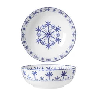 William Edwards Large Bowl Coupe 9 1/8 in (2 qt) Sultans Garden Blue - Set of 6